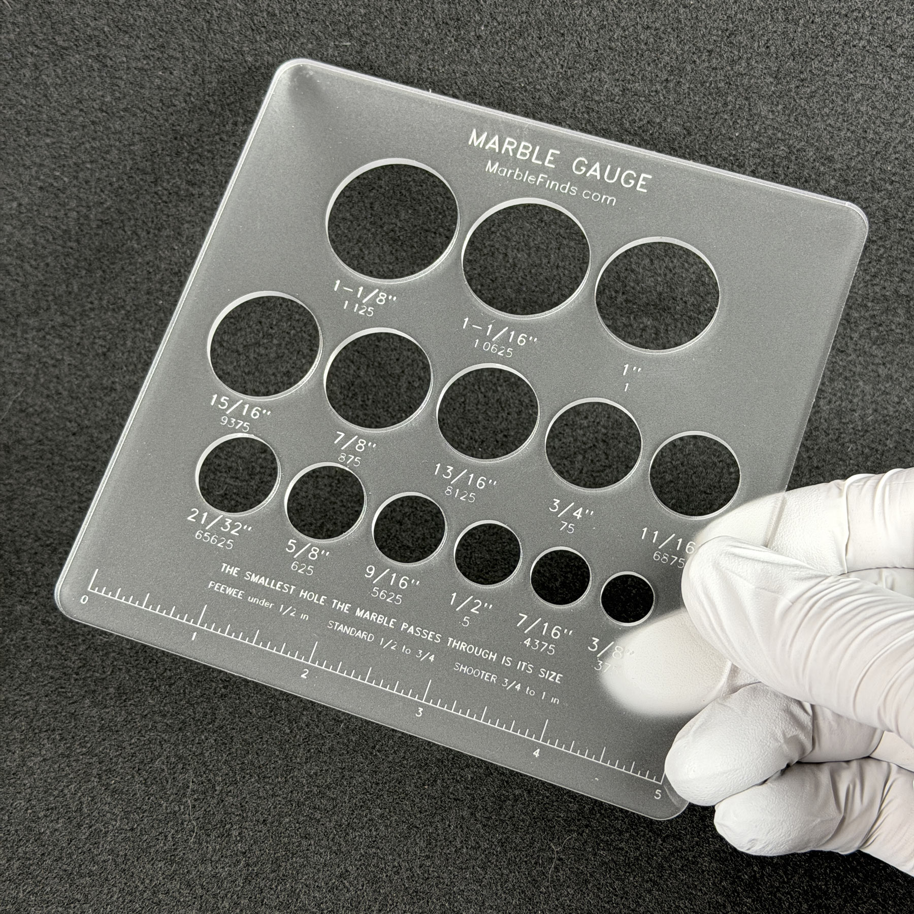 Marble Gauge in hand